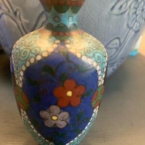 Colorful Floral Cloisonné Vase